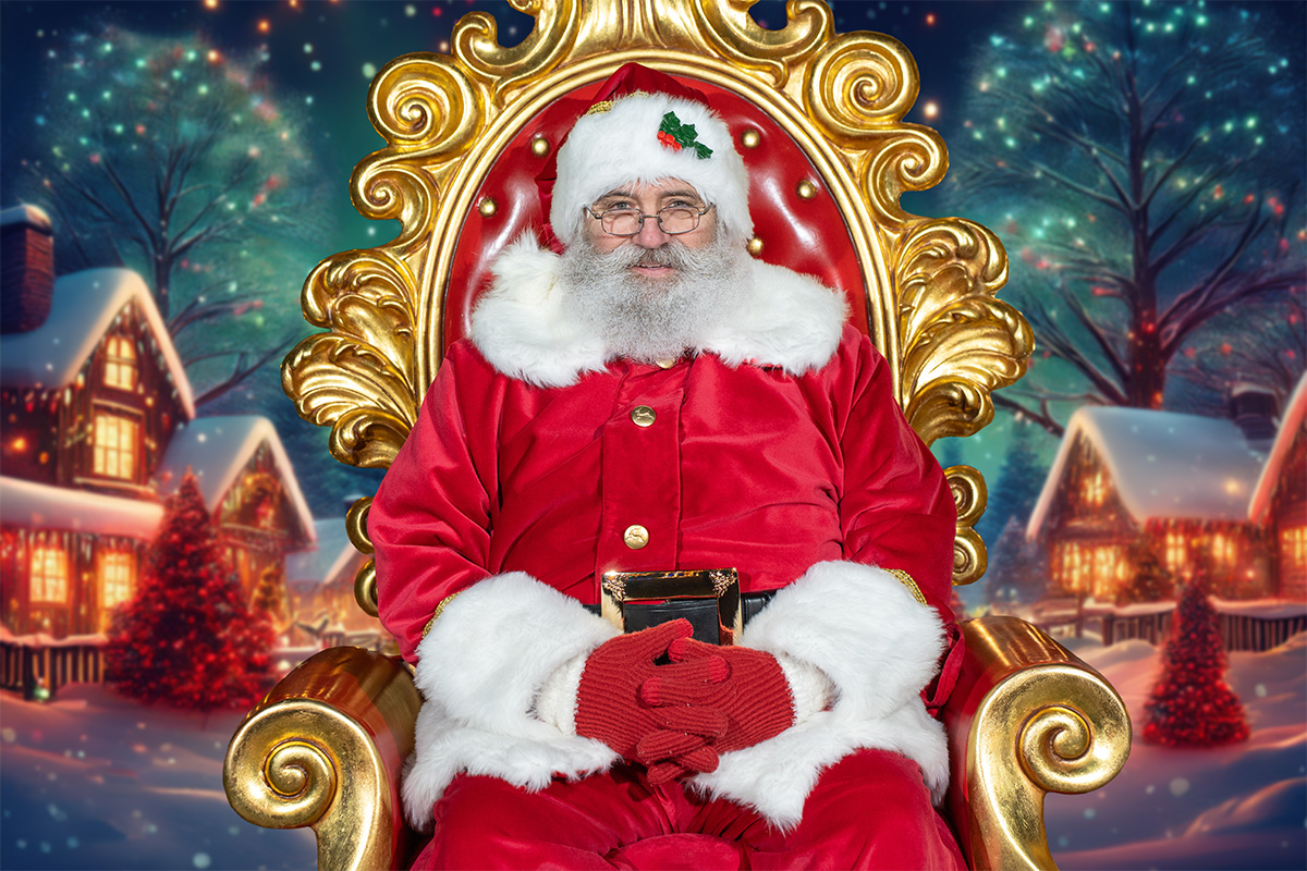 Santa in a winter wonderland